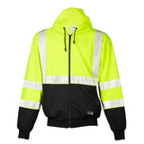 ML Kishigo F507-5X Premium Black Series FR Full Zip Hoodie Lime ANSI Class 3 ATPV 27 cal per cm2 (Each)