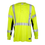 ML Kishigo F694-5XT FR Class 3 Long Sleeve Henley T-Shirt CAT 2 16 cal per cm2 Lime 5XT (1 Each)