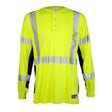 ML Kishigo F694-MT FR Long Sleeve Henley T-Shirt Lime Medium Tall Class 3