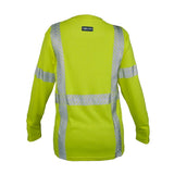 ML Kishigo F715-3X FR Women's Long Sleeve V-Neck T-Shirt with Reflective Tape, Lime 3X - 3