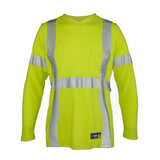 ML Kishigo F715-S FR Womens V-Neck Long Sleeve T-Shirt Lime Small Class 3 (Each)