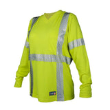 ML Kishigo F715-XL FR Womens Long Sleeve V-Neck T-Shirt Class 3 Lime CAT 2 ATPV 16 cal per cm2 (Each) - 3