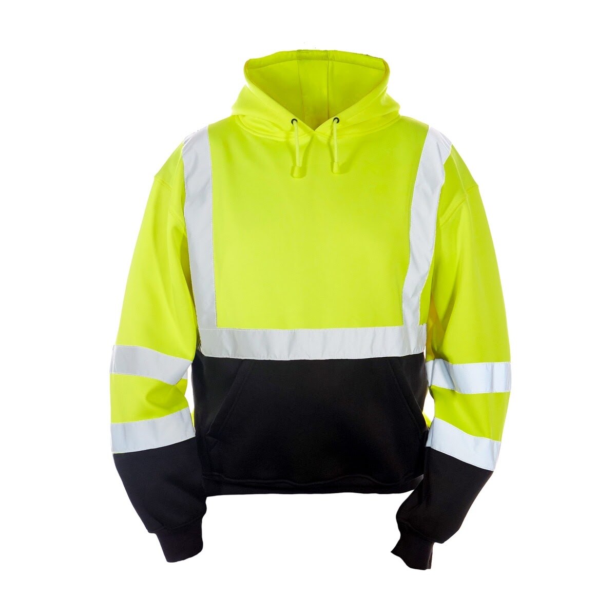 ML Kishigo JS154-S ANSI Class 3 Lime Pullover Safety Hoodie with 2" Reflective Tape Size Small