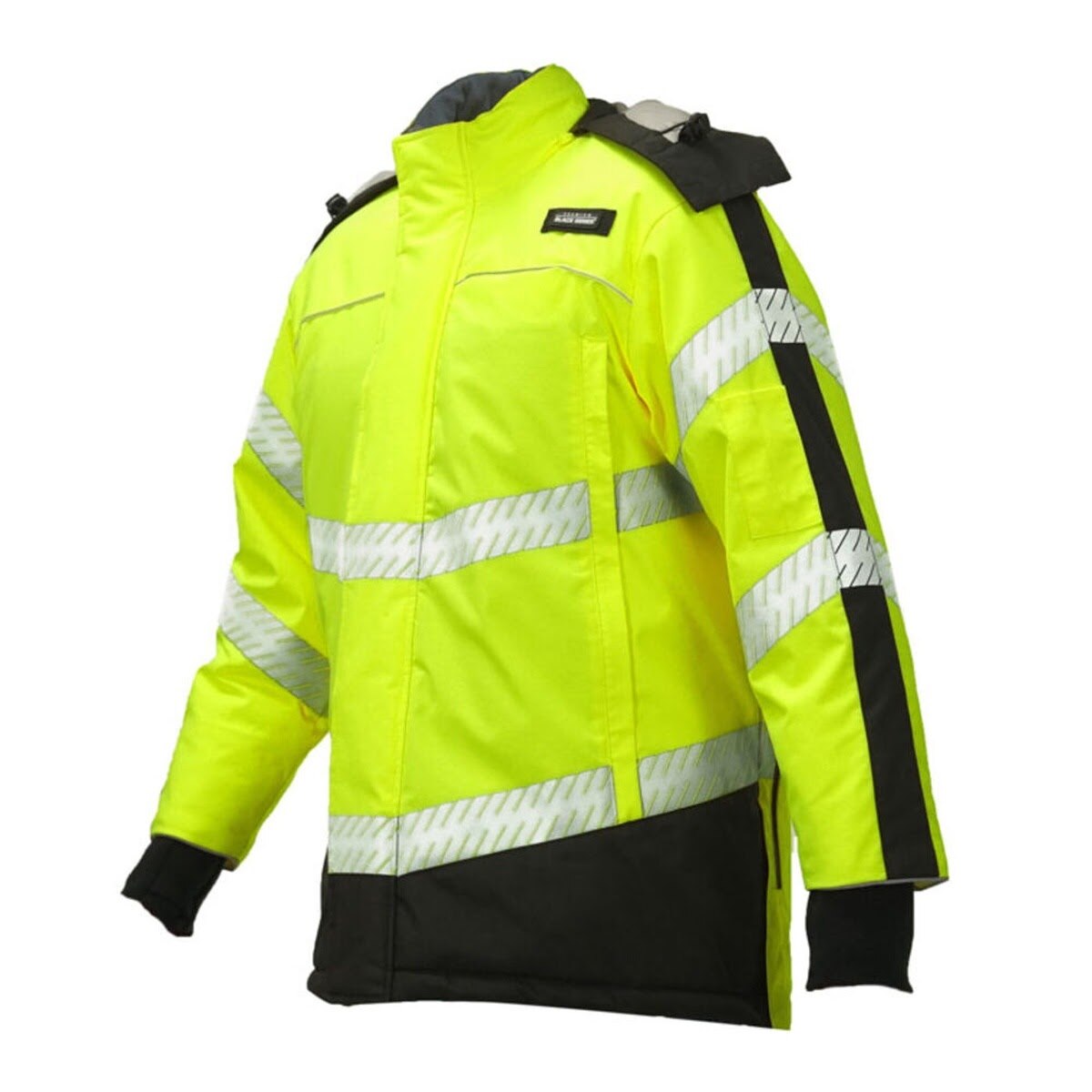 ML Kishigo JS157-2X Premium Black Polar Shield Class 3 Hi-Vis Parka Jacket Lime 2X - 2