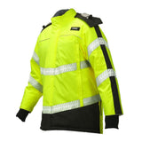 ML Kishigo JS157-M Premium Black Polar Shield Parka Hi-Vis Lime insulated Class 3 (Each) - 2