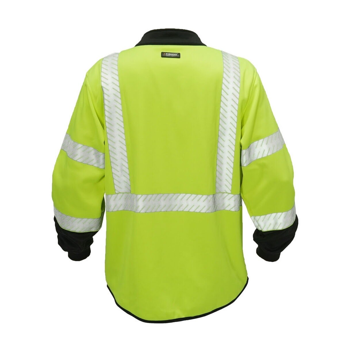 ML Kishigo JS161-L Class 3 Lime Mock Neck Zip Up Safety Sweatshirt with 2" Reflective Tape (Each) - 2
