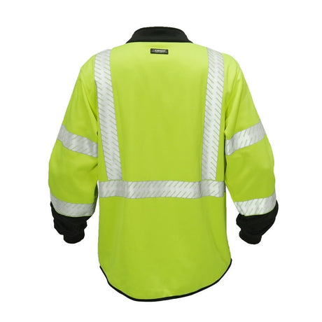 ML Kishigo JS161-L Class 3 Lime Mock Neck Zip Up Safety Sweatshirt with 2" Reflective Tape (Each) - 2