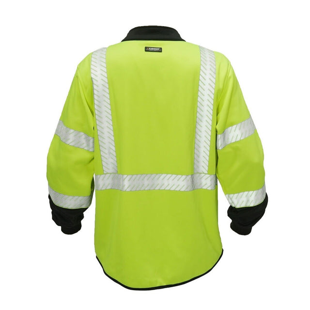 ML Kishigo JS161-L Class 3 Lime Mock Neck Zip Up Safety Sweatshirt with 2" Reflective Tape (Each) - 2