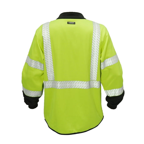 ML Kishigo JS161-XL Class 3 Lime Mock Neck Zip Sweatshirt with 2" Reflective Tape (Each) - 2
