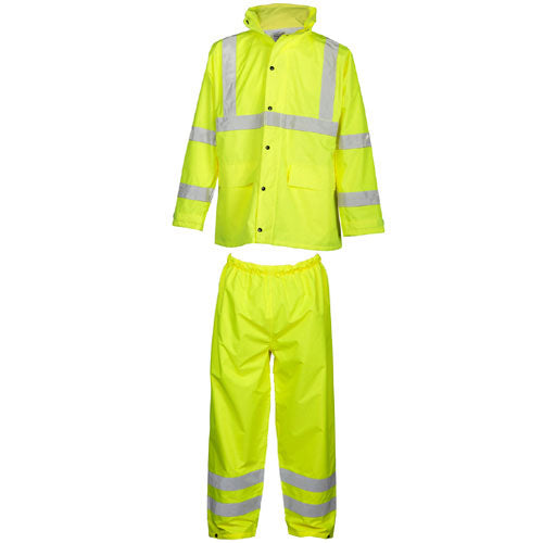 ML Kishigo RW110-L/XL Class 3 Economy Series Lime Rainsuit L - XL