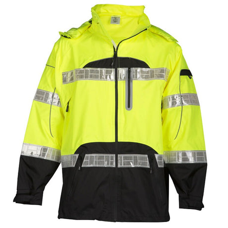 ML Kishigo  RWJ106-S/M Black Series Class 3 HiVis Rain Jacket, Lime, S/M