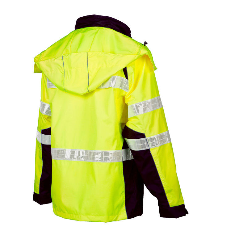 ML Kishigo  RWJ112-S/M Brilliant Series Class 3 HiVis Rain Jacket, Lime, S/M - 3