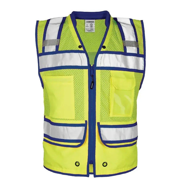 ML Kishigo S5042-2X Color Contrast High Performance Surveyors Vest Lime/Blue 2X