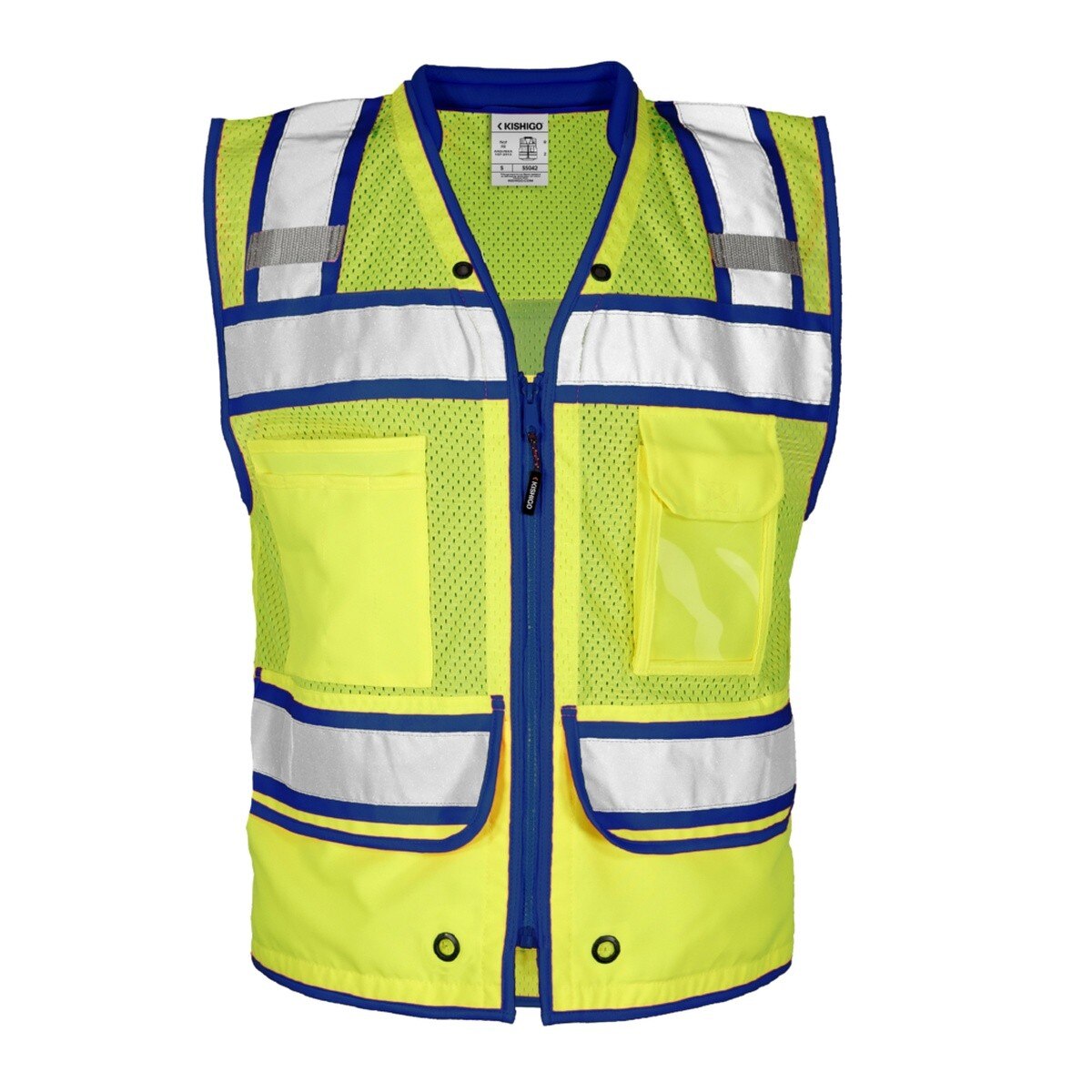 ML Kishigo S5042-5X Color Contrast Class 2 Surveyors Safety Vest Lime Blue Size 5X (1 Each)