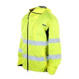 ML Kishigo WB102-2X Premium Black Series ANSI Class 3 Lime Water Resistant Ripstop Hooded Windbreaker Jacket, 2X (Each) - 2