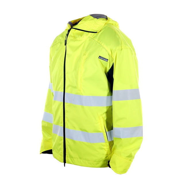 ML Kishigo WB102-2X Premium Black Series ANSI Class 3 Lime Water Resistant Ripstop Hooded Windbreaker Jacket, 2X (Each) - 2