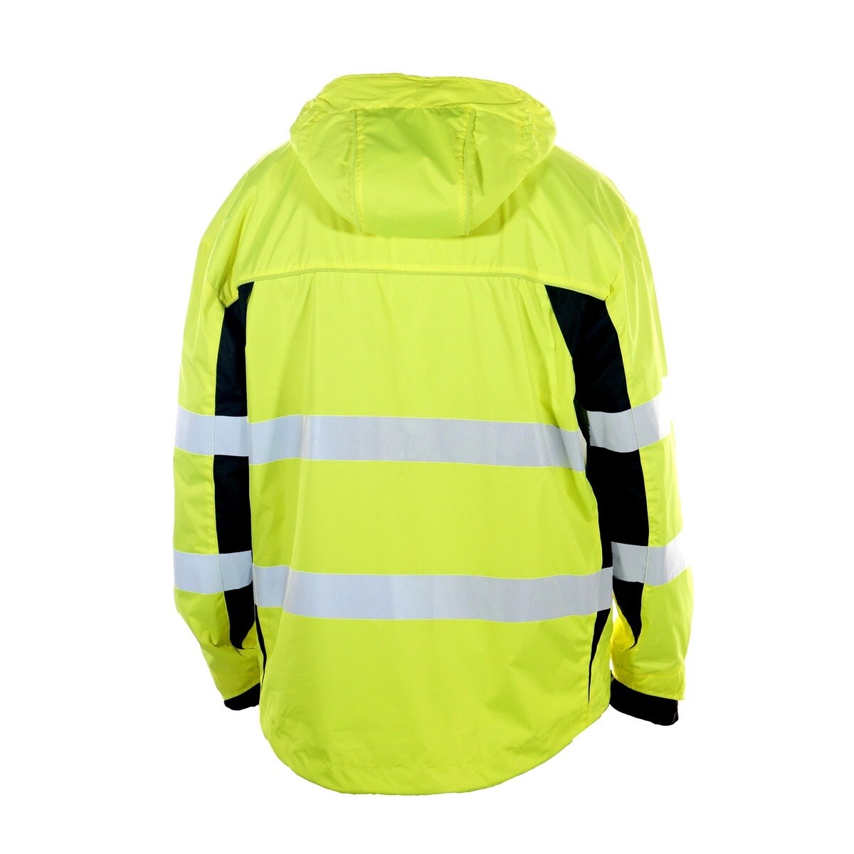 ML Kishigo WB102-2X Premium Black Series ANSI Class 3 Lime Water Resistant Ripstop Hooded Windbreaker Jacket, 2X (Each) - 3