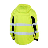 ML Kishigo WB102-2X Premium Black Series ANSI Class 3 Lime Water Resistant Ripstop Hooded Windbreaker Jacket, 2X (Each) - 3