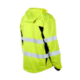 ML Kishigo WB102-2X Premium Black Series ANSI Class 3 Lime Water Resistant Ripstop Hooded Windbreaker Jacket, 2X (Each) - 4