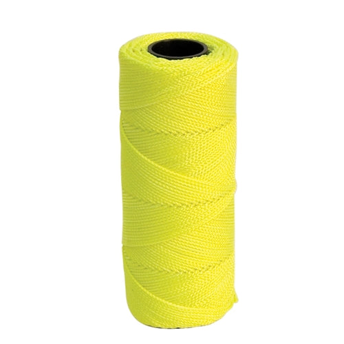 MarshallTown ML612 10263 - Braided Nylon Mason's Line 1000' Fl. Yellow, Size 18 6" Core