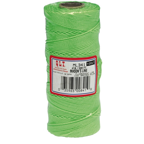 MarshallTown ML611 10262 - Braided Nylon Mason's Line 1000' Fl. Green, Size 18 6" Core