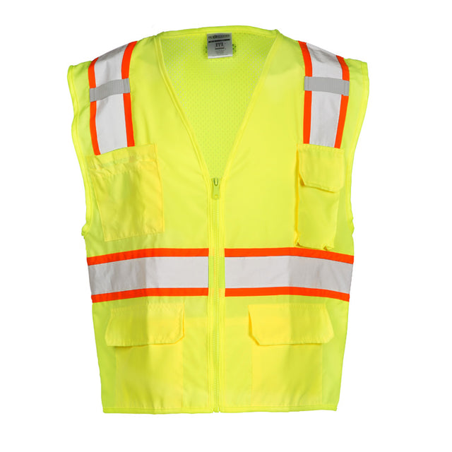 ML Kishigo 1163-L Large Lime Class 2 Safety Vest with Rex Logo