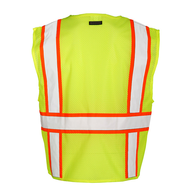 ML Kishigo 1163-XL XL Lime Class 2 Safety Vest with Rex Logo - 2
