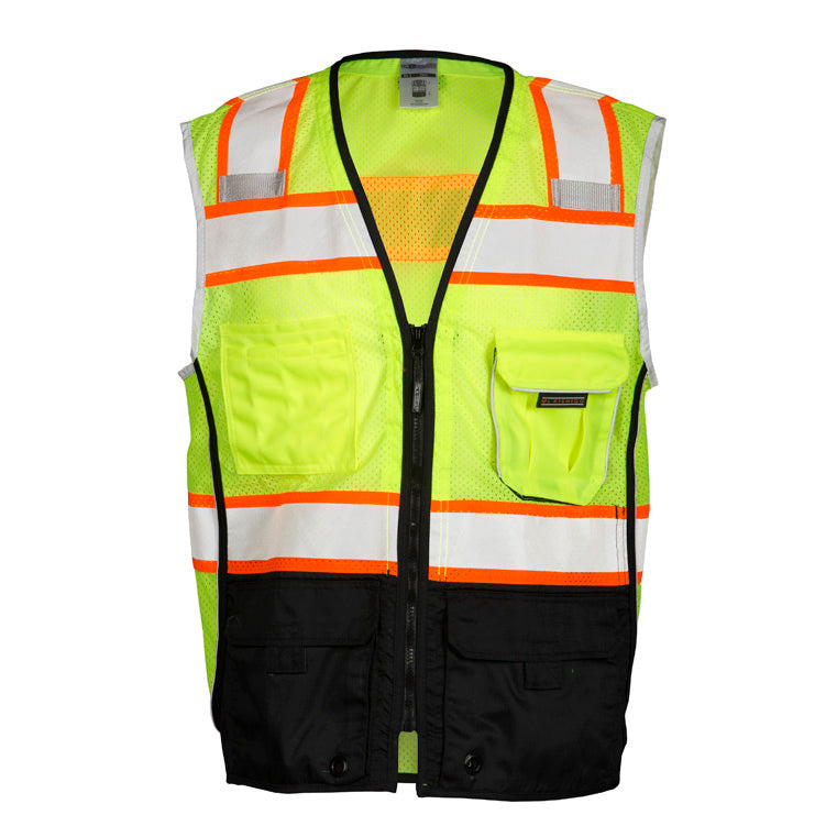 ML Kishigo 1515-M M Lime Premium Black Series Black Bottom Vest