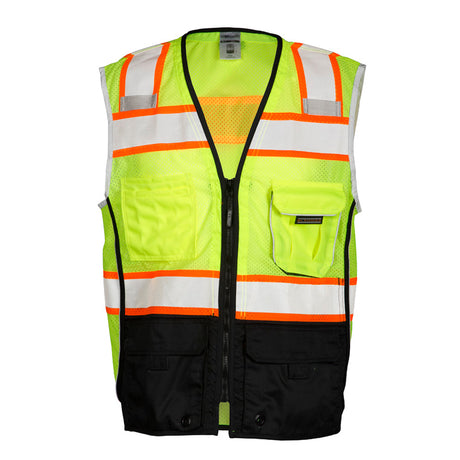 ML Kishigo 1515-4X 4X Lime Premium Black Series Black Bottom Vest