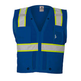 ML Kishigo B102-4X-5X 4X-5X Blue Enhanced Visibility Multi Pocket Mesh Vest