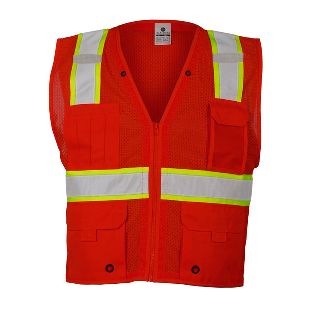 ML Kishigo B103-S-M S-M Red Enhanced Visibility Multi Pocket Mesh Vest