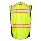 ML Kishigo S5002-3X 3X Lime Premium Black Series Surveyors Vest - 2