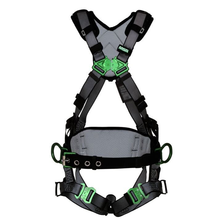 MSA 10195133 V-FIT Constr. Harness, XS, Back&Hip D-Ring,Quick C Leg Strap