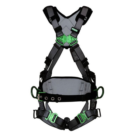 MSA 10195133 V-FIT Constr. Harness, XS, Back&Hip D-Ring,Quick C Leg Strap