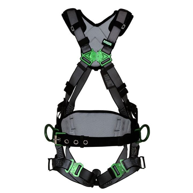 MSA 10195133 V-FIT Constr. Harness, XS, Back&Hip D-Ring,Quick C Leg Strap