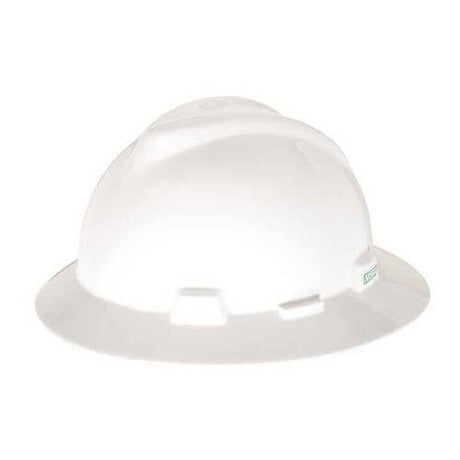 Mine Safety Appliances Company 454733 V-Gard Full Brim Slotted Hardhat, White