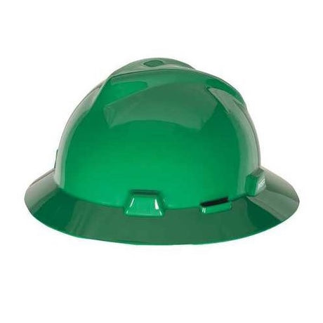 MSA 454735 Green V-Gard Slotted Hard Hat With Staz-On Suspension