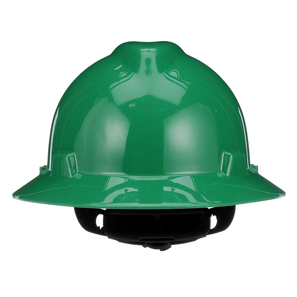 MSA 475370 V-Gard Slotted Full-Brim Hat w/Fas-Trac III Suspension, Green - 2