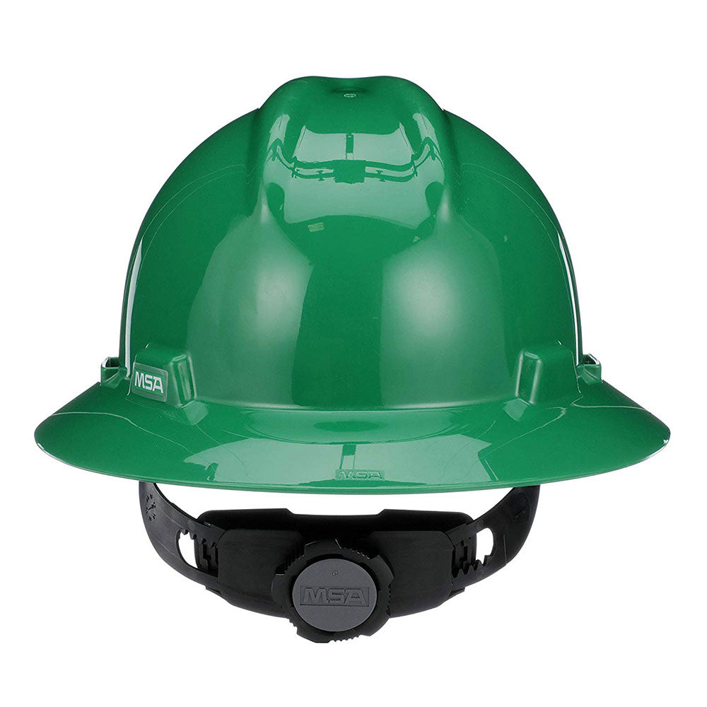 MSA 475370 V-Gard Slotted Full-Brim Hat w/Fas-Trac III Suspension, Green - 4