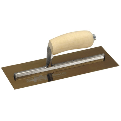 MarshallTown MXS3GS 13901 - 11 X 4 3/4 Golden Stainless Finishing Trowel-Curved Wood Handle