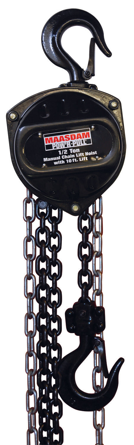 Maasdam 48500 1/2 Ton Manual Chain Lift Hoist w/10 ft. Lift