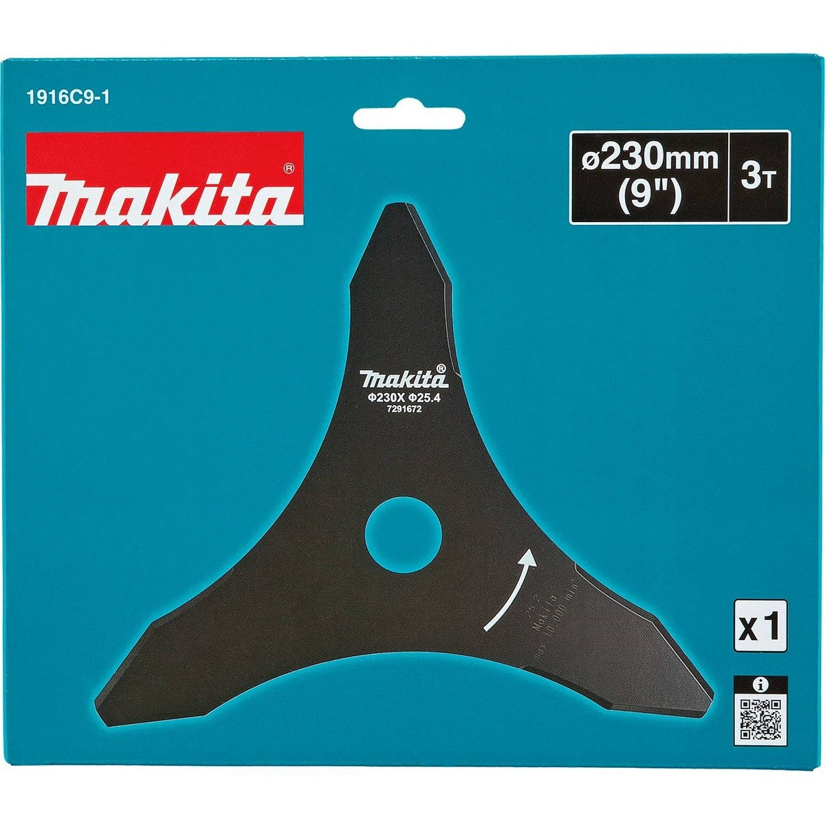 Makita 1916C9-1 9" 3-Tooth Steel Brush Cutter Blade for Brush Cutters and Trimmers - 2