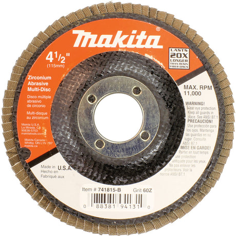 Makita 741815-B-10 4?1/2" x 7/8" Multi?Disc, 60 Grit, Angled Type 29, 10 Pack