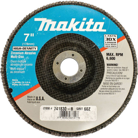 Makita 741830-B-10 7" x 7/8" Multi?Disc, 60 Grit, Flat Type 27, 10 pack