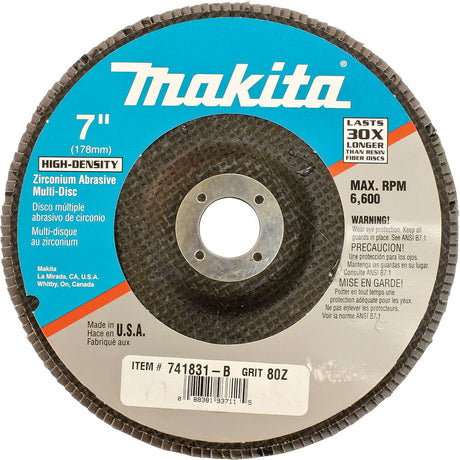 Makita 741831-B-10 7" x 7/8" Multi?Disc, 80 Grit, Flat Type 27, 10 Pack