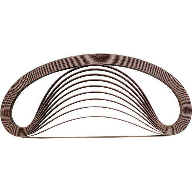 Makita A-34584 1/2" x 21" Aluminum Oxide Abrasive Belt 80 Grit for Tight-Space Material Removal (10 Pack)