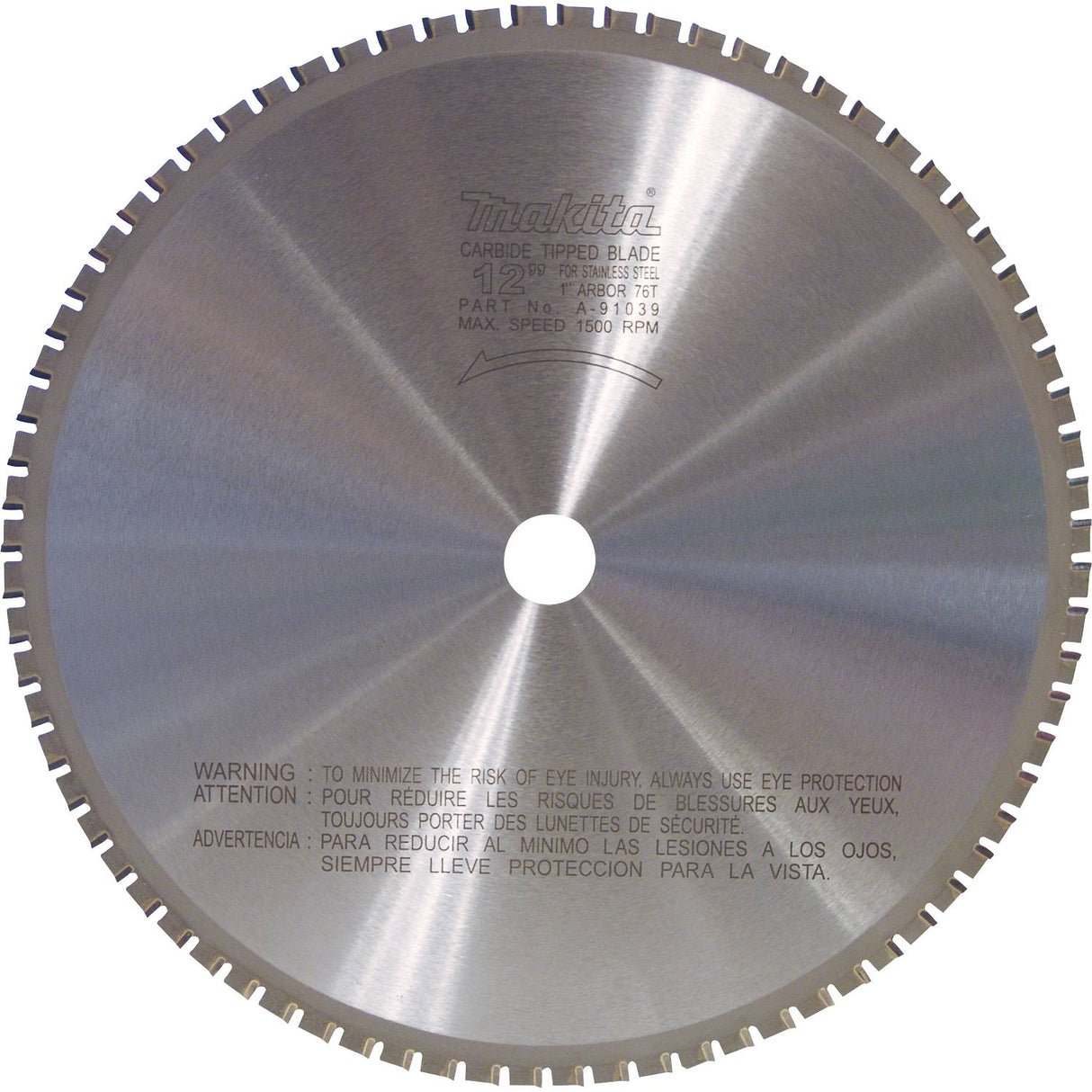 Makita A-91039 12" 76T Carbide-Tipped Metal Cutting Blade, Stainless Steel