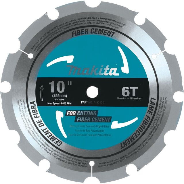 Makita A-95130 10" 6T PCD Miter Saw Blade, Fiber Cement