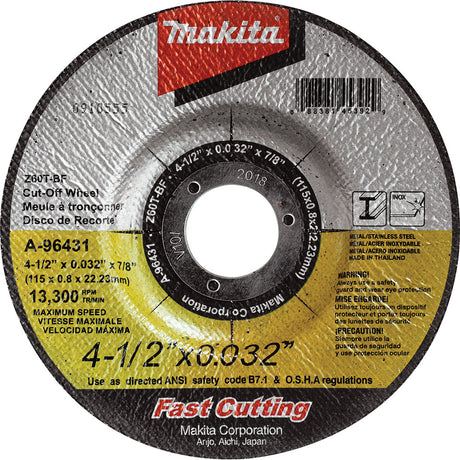 Makita A-96431-25 4-1/2" x .032" x 7/8" Depressed Center Cut-Off Wheel