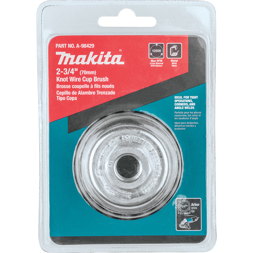 Makita A-98429 2-3/4" Knot Wire Cup Brush, 5/8"-11 - 4